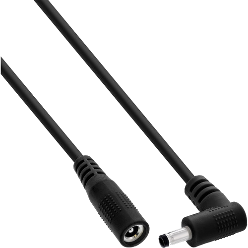 InLine® DC Verlängerungskabel, Winkelstecker, 4,0 x 1,7 mm, schwarz, 2 m