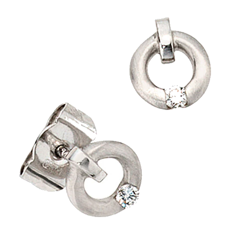 Ohrstecker 950 Platin mattiert 2 Diamanten Brillanten 0 03ct. Ohrringe