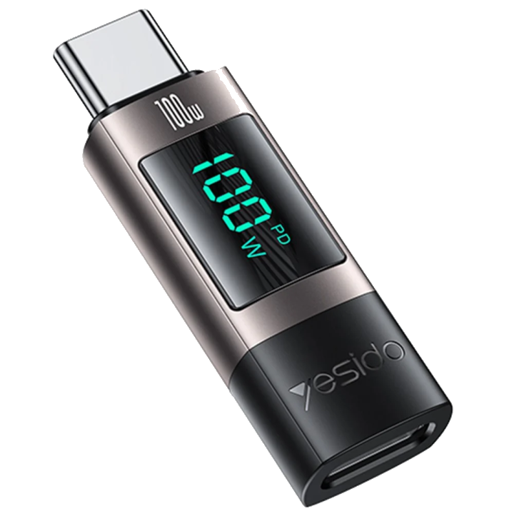USB-C Daten- und Ladeadapter - USB-C Yesido GS24 Display, Grau