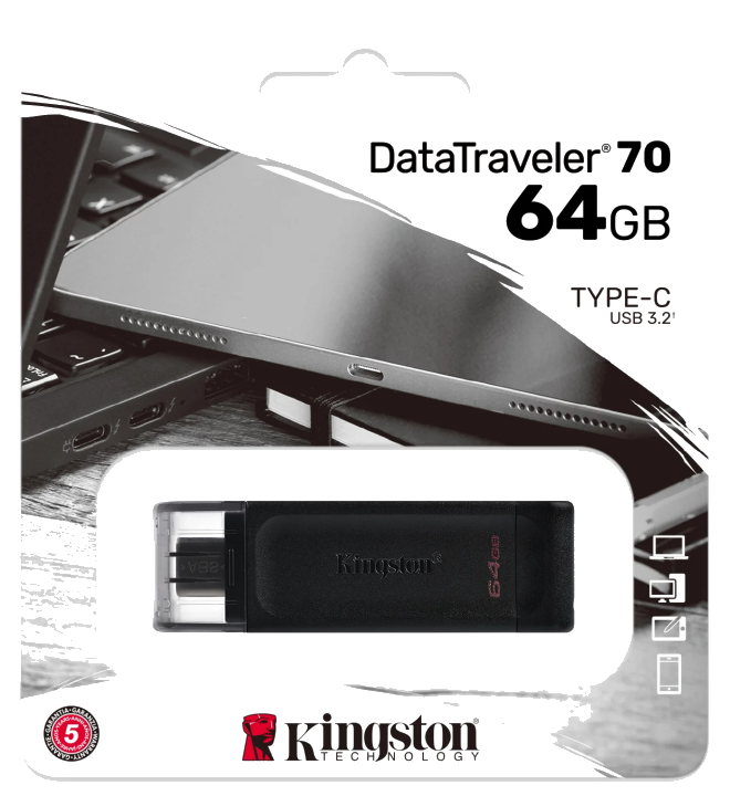 Kingston DT70 USB-C Stick 64GB | USB 3.2 Gen 1 | Speicherstick