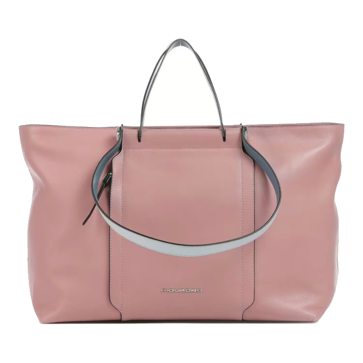 Piquadro Circle Shopper aus Leder mit 15,6" Notebook-Fach Pink