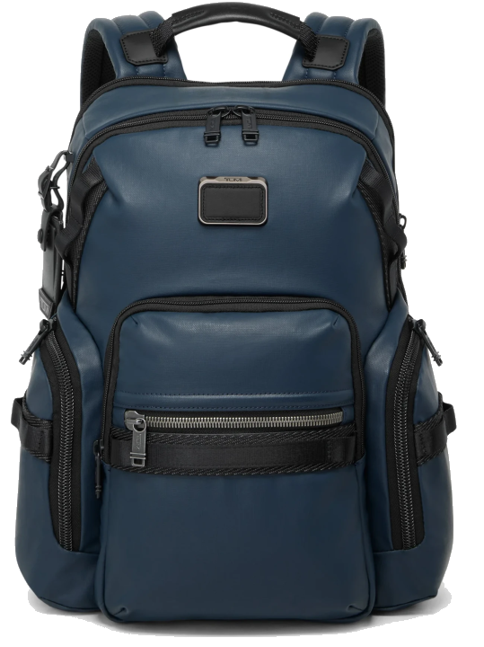 Tumi Alpha Bravo Navigation Rucksack Navy Coated Canvas