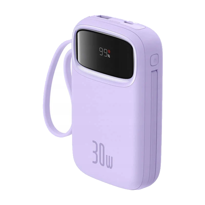 Externer Akku Baseus Qpow2, 10000mAh, 30W, QC + PD, 1 x USB-A - 3 x USB-C, Lila P10055008513-00