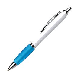 LANCE® Kugelschreiber Milano, blaue Mine, weiß/hellblau