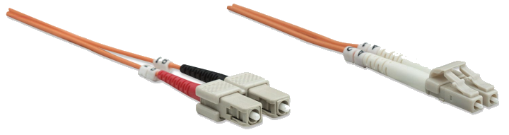 INTELLINET LWL Anschlusskabel LC/SC 2m Multimode OM2 orange