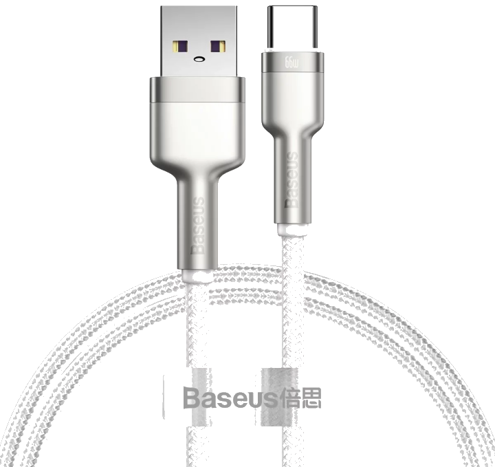 Baseus Cafule Metal USB-A auf USB-C Kabel 66W 1m | Weiß | Nylon