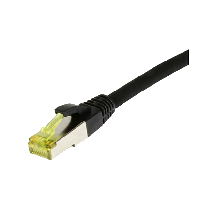 Synergy21 Patchkabel RJ45, CAT6A 500Mhz, 0,5m, schwarz, S-STP(S/FTP), TPE/LSZH(Ultraflex), AWG26, mit CAT7 Rohkabel,