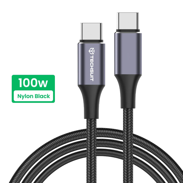 Daten- und Ladekabel USB-C - USB-C Techsuit PCB018, 100W, 1m, Schwarz