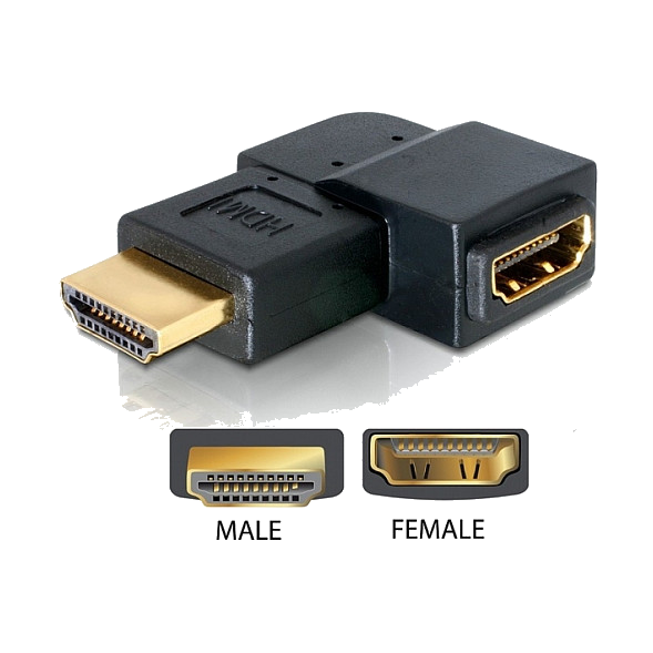 DeLOCK Adapter HDMI male > HDMI female 90° left
