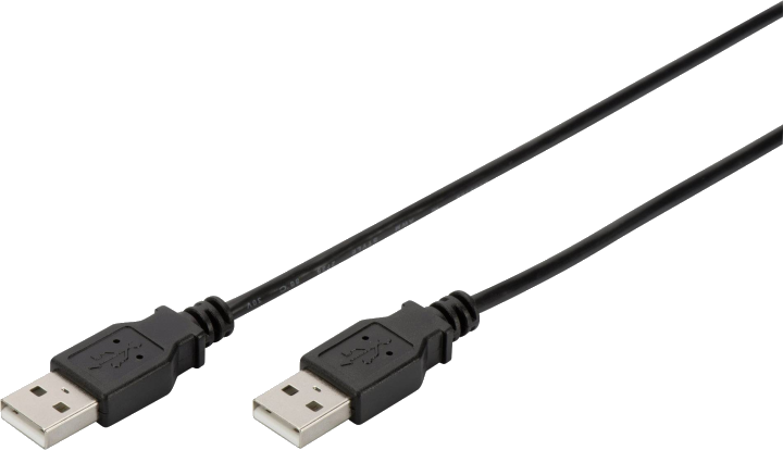 Digitus USB 2.0 Anschlusskabel, Typ A St/St, 1.0m, USB 2.0 konform, sw
