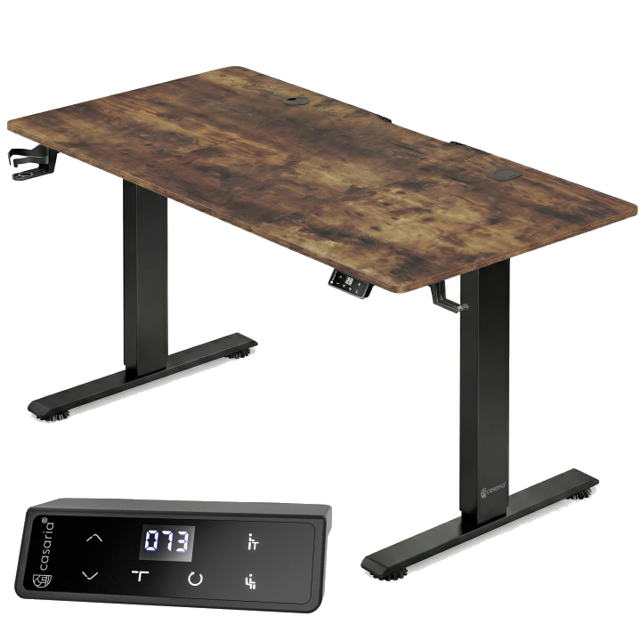 Höhenverstellbarer Schreibtisch Braun 140x60x72-117cm