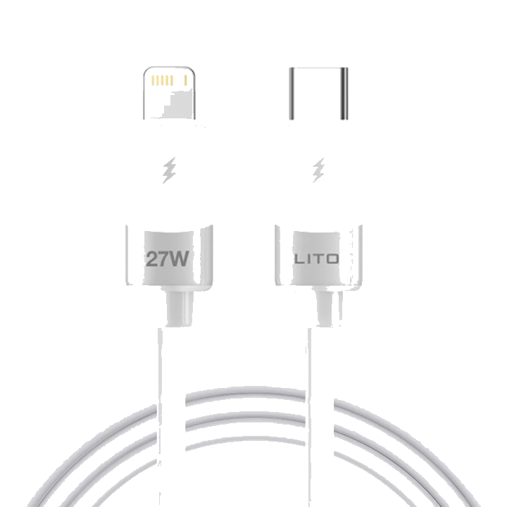 Daten- und Ladekabel USB-C - Lightning Lito LD07, 27W, 1m, Weiß