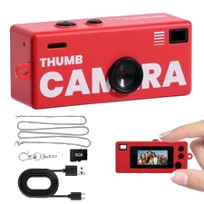 Mini kamera 1080P mit Blitzlicht & 8GB TF-Karte Kompaktkamera für Alltag Reisen