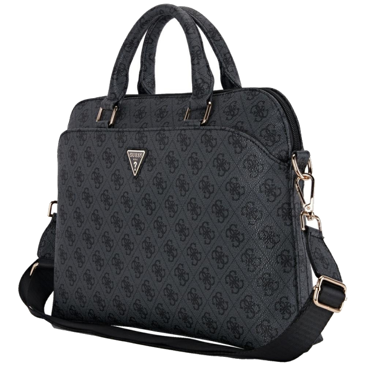 Guess 4G Triangle Logo Tasche für 15 Zoll Laptop, Schwarz