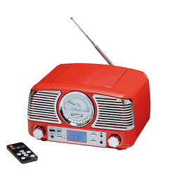 CD-Radiorekorder DINER,rot, silber