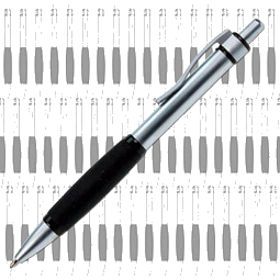 Werbe-Set: 100 LANCE® Metall-Kugelschreiber Rubber-Grip, inkl. Druck, blaue Mine, silber/schwarz