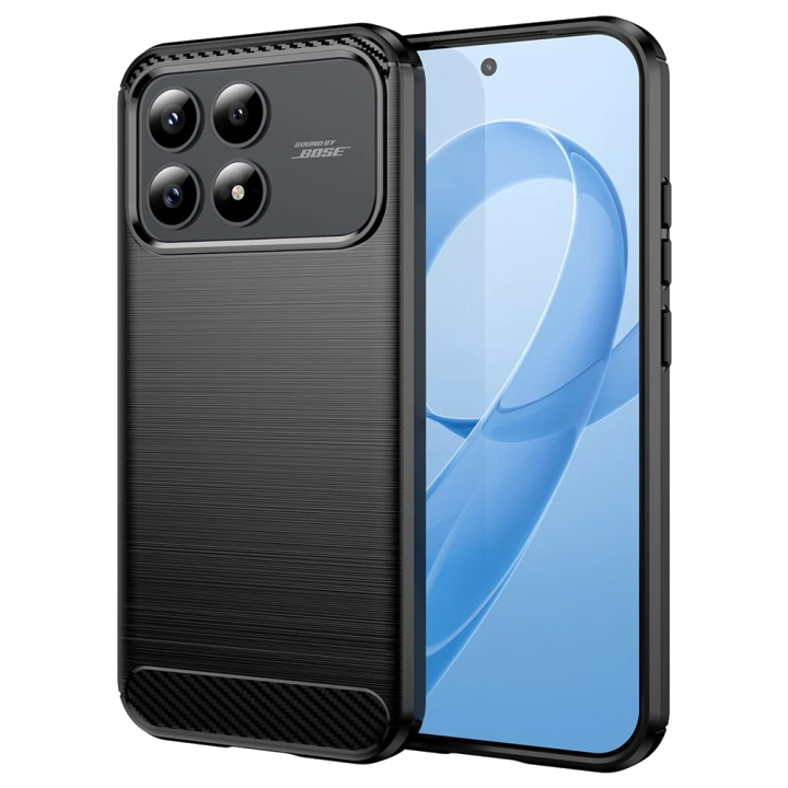 Hülle für Xiaomi Poco F8 Pro, Techsuit, Carbon, Schwarz