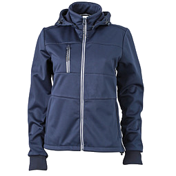 JAMES & NICHOLSON Damen Softshell-Jacke Maritime, dunkelblau/dunkelblau/weiß, L
