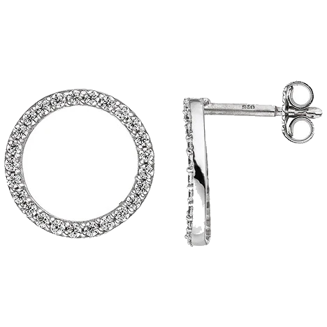 Ohrstecker rund 925 Silber mit Zirkonia Ohrringe Silberohrstecker 12 2 mm