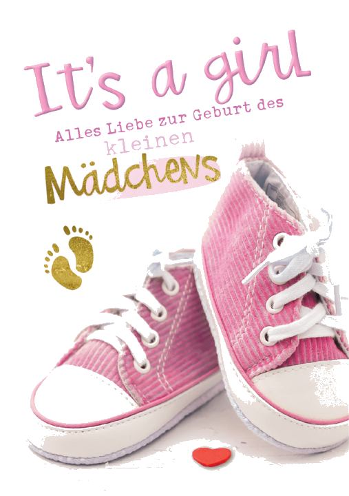CACTUS Geburtskarte , Rosa Turnschuhe,