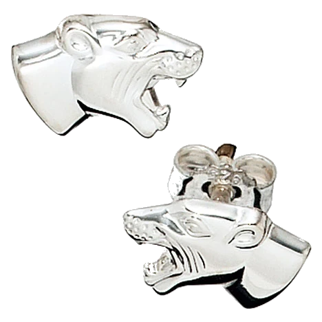 Ohrstecker Raubkatze 925 Sterling Silber rhodiniert Ohrringe Silberohrstecker