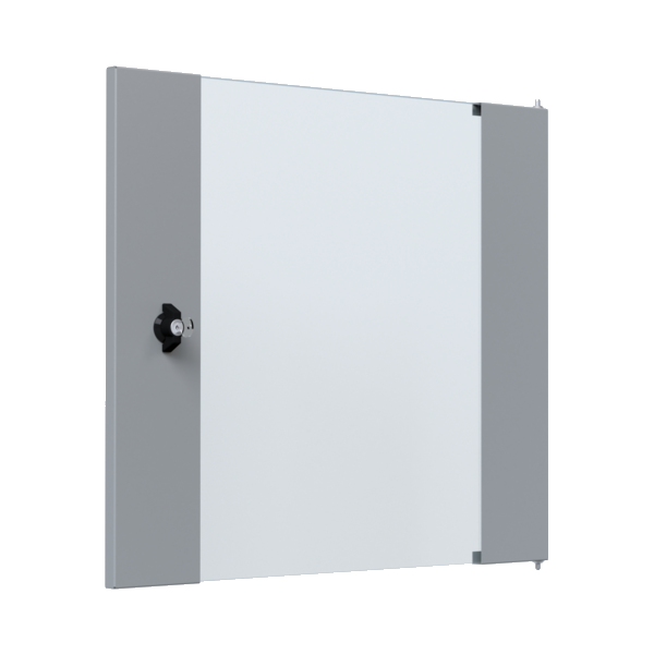Glastür für 19" X-Rack Wandgehäuse, 12HE grau RAL7035 3/3