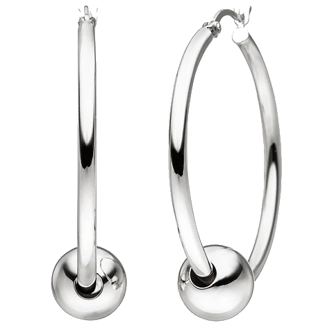 Creolen mit Kugeln 925 Sterling Silber Ohrringe Silbercreolen Silberohrringe
