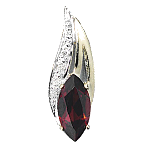 Anhänger 585 Gold Gelbgold 2 Diamanten Brillanten 1 Granat rot Goldanhänger