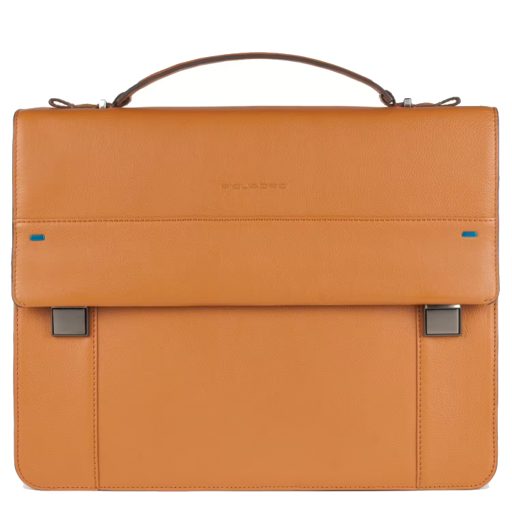 Piquadro Pike Laptoptasche mit Überschlag und iPad®-Fach Senfgelb