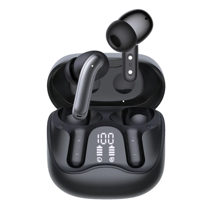 Handsfree Bluetooth Techsuit CW5 EchoFit Pro, TWS, ANC, MultiPoint, Schwarz