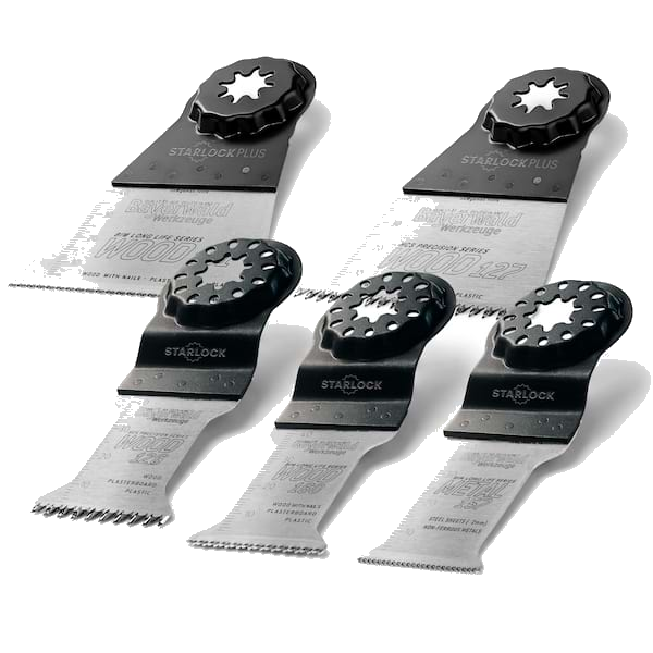 Multitool Starter Set 5-tlg. - Tauchsägeblatt Set - Bayerwald Werkzeuge - HCS und BiM Starlock