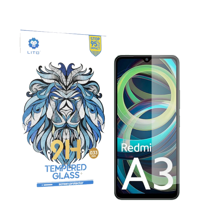 Schutzfolie Lito Classic für Xiaomi Redmi A3x / A3, Gehärtetes Glas, Vollverklebung, 2.5D