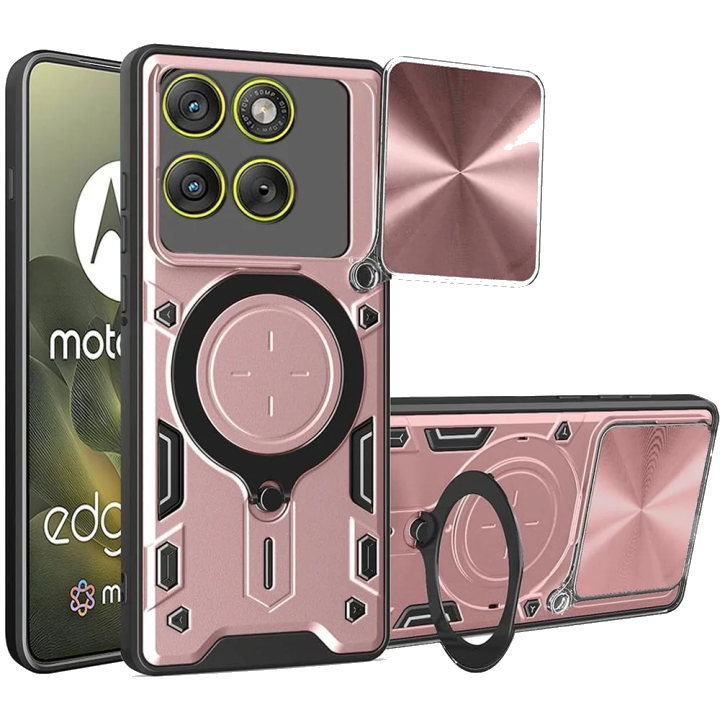 Hülle für Motorola Edge 70, Techsuit, CamGuard Pro, Roségold