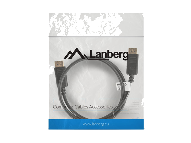 LANBERG Displayport M/M 19 PIN V1.2 Kabel 1,0m 4K schwarz