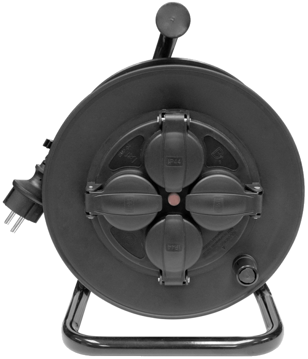 BRÜDER MANNESMANN Outdoor-Kabeltrommel, IP44, schwarz