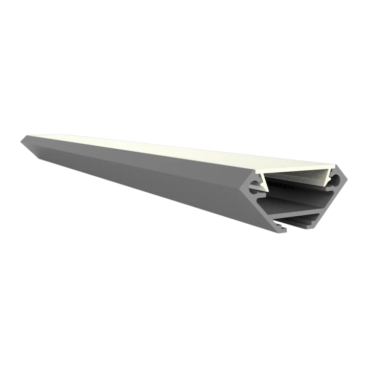 LED Aluprofil EXO-V2_14 Eckprofil Silber – 2 m, mit Kabelkanal, für LED Streifen bis 14 mm