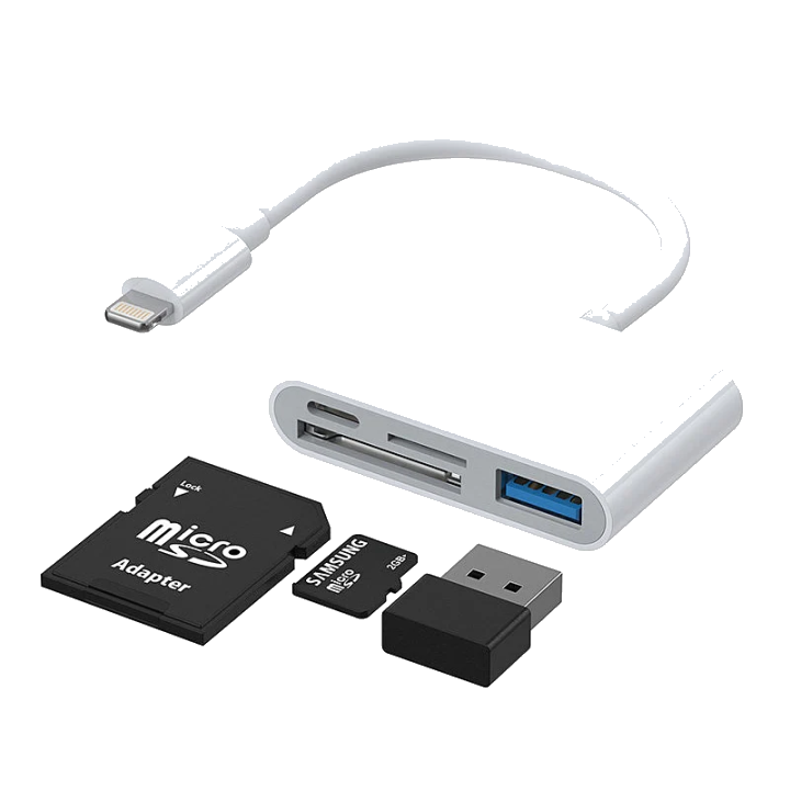 OTG Lightning Adapter - USB-A / SD / microSD Joyroom S-H142, Weiß