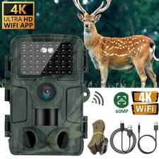 Wildkamera 4K Video Wildtierkamera 60MP Full HD WLAN mit Handyübertragung APP