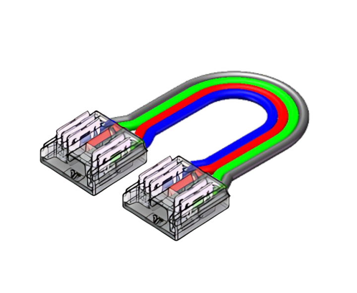 LED Strip-zu-Strip Verbinder – 5-polig, 12 mm, lötfrei mit 15 cm Verbindungskabel für RGBW COB LED Streifen