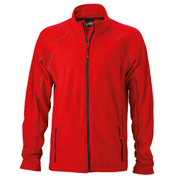JAMES & NICHOLSON Unisex Fleecejacke, rot, M