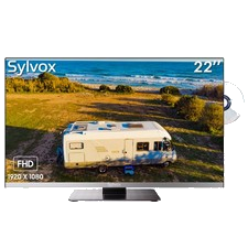 Sylvox 22-Zoll-12-Volt-Fernseher,DVD-Player,Sleep-Timer,schmaler Rahmen,1080p,