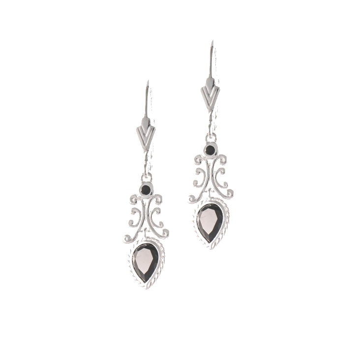 Ohrringe 925 Silber Zirkonia schwarz