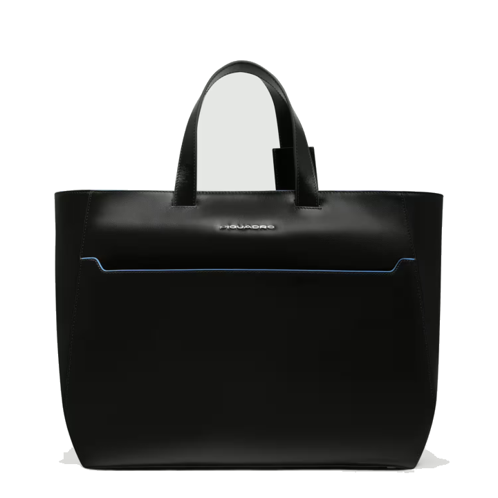 Piquadro Blue Square Damen Leder-Laptoptasche 15,6" Schwarz