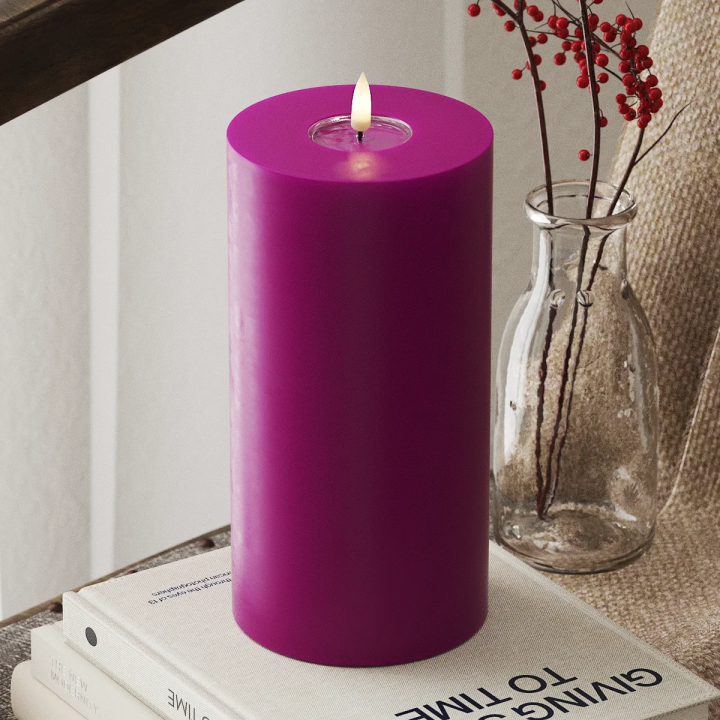 LED-Blockkerzen Ø 10 x 20 cm Violett