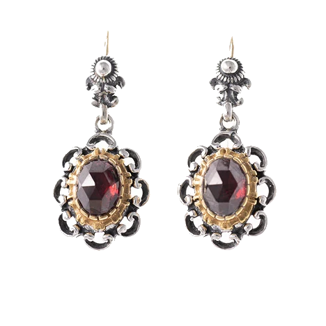 Ohrringe 925 Silber Trachtenschmuck Granat