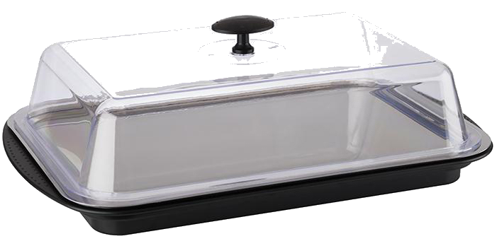 APS Thermo Tablett-Set, eckig, schwarz/transparent
