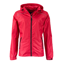 JAMES & NICHOLSON Damen Regenjacke Basic, rot, XL