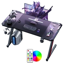 Computertisch Gaming Desk LED 160x60 Cupholder Headsethalter LED Fernbedienung