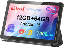 Tablet 10 Zoll Android 15: 2026 Neue 7000mAh Octa-Core 12GB RAM+64GB 1TB TF Ta