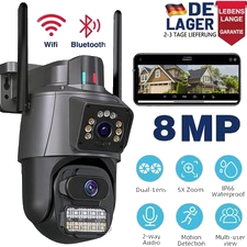 8MP HD FUNK WLAN WIFI IP NETZWERK CAMERA Outdoor AUßEN ÜBERWACHUNGSKAMERA 4K DHL